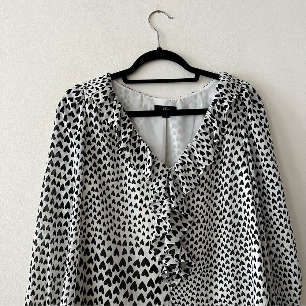 J. Crew Ruffle Heart Print Blouse - Picture 4 of 8
